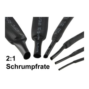 Schrumpfschlauch-Sortiment, 100-teilig in praktischer Box, schwarz