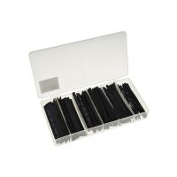 Schrumpfschlauch-Sortiment, 100-teilig in praktischer Box, schwarz