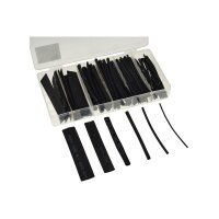 Schrumpfschlauch-Sortiment, 100-teilig in praktischer Box, schwarz