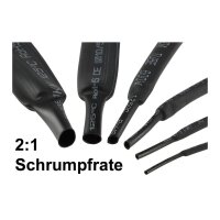 Schrumpfschlauch-Sortiment, 100-teilig in praktischer Box, schwarz