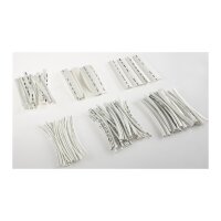 Schrumpfschlauch-Sortiment, 100-teilig in Sortimentstüte, weiß