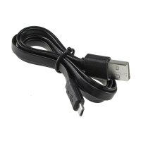 USB-Flachkabel Micro-USB 90 cm &ndash; Schwarz, doppelt geschirmt
