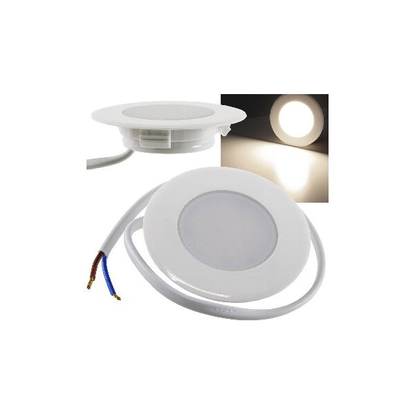 ChiliTec LED Einbauleuchte Treppenleuchte 2Watt 170Lumen für 60mm Unterputz Dosen 230V Treppenlicht Stufenbeleuchtung 4 Stück Neutralweiß