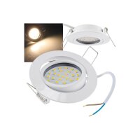 LED-Einbauleuchte "Flat-26" warmweiß 80x26mm, 3W, 370lm, weißes Gehäuse