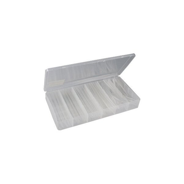 Schrumpfschlauch-Sortiment, 100-teilig in praktischer Box, transparent