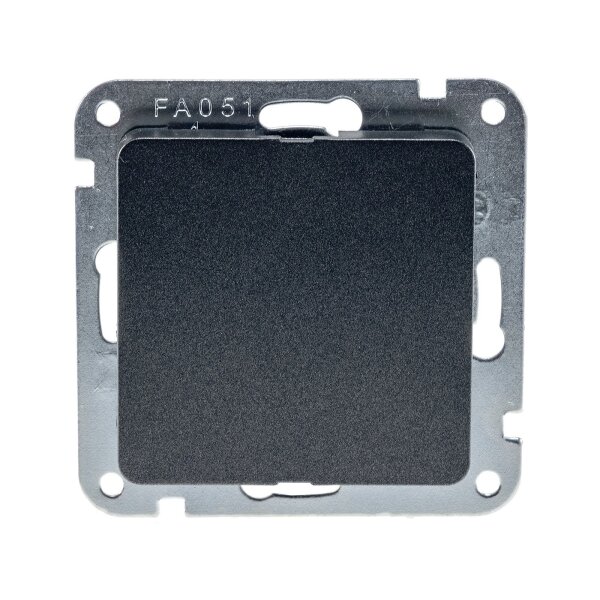 MILOS Blind-Abdeckung – anthrazit, für Unterputz-Anschluss, inkl. Metallplatte, passend für Mehrfach-Rahmen