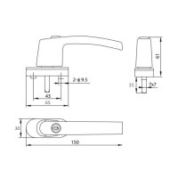 Abschließbarer Fenstergriff, weiß 2 Schrauben, 2 Schlüssel