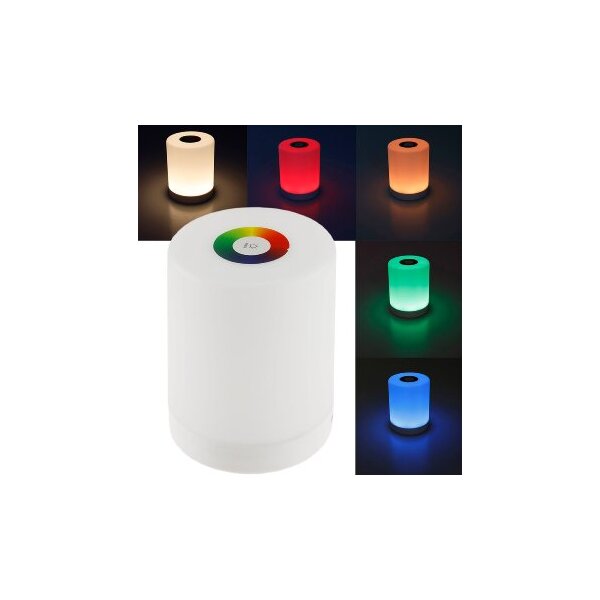 LED Akku-Tischleuchte mit Touch-Funktion Höhe 113mm, Warmweiß + RGB