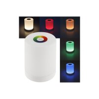 LED Akku-Tischleuchte mit Touch-Funktion Höhe 113mm, Warmweiß + RGB