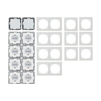 Delphi Steckdosen Schalter Set 20 Teile I Steckdosen Schalter Rahmen Unterputz Einbau I Weiß