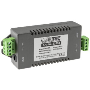 Bluetooth Receiver m. 4-Kanal Verstärker 4/8Ohm, 4x15W, 12V/4A, 3,5mm AUX-In