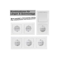 Delphi Steckdosen Schalter Set Wohnzimmer Lichtschalter mit Steckdose TV Antenne Unterputz Einbau I Weiß