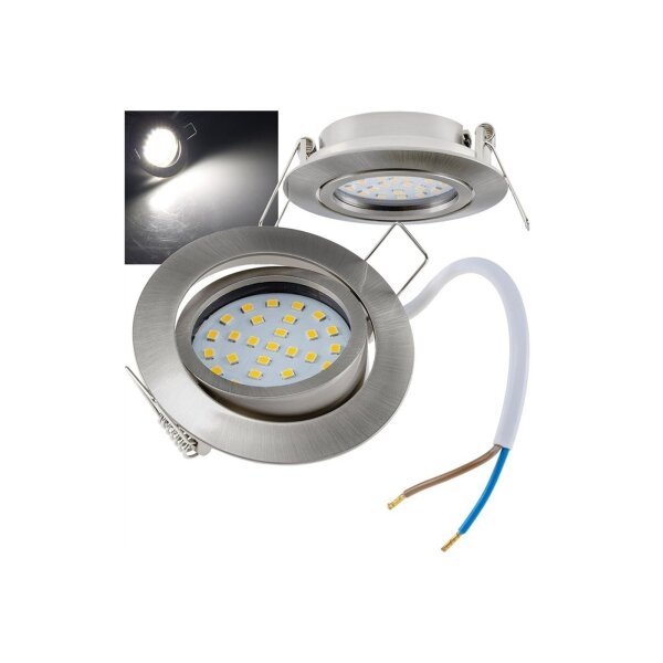 LED-Einbauleuchte "Flat-26" neutralweiß 80x26mm, 3W, 390lm, Edelstahl gebürstet