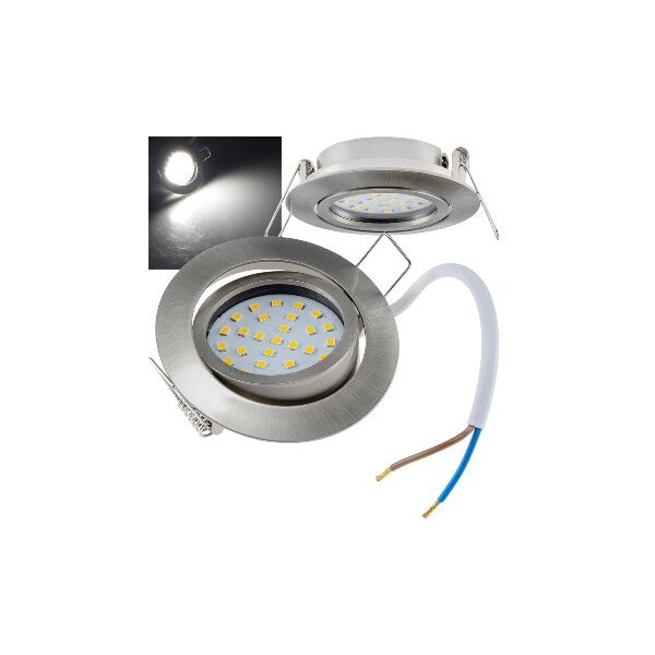 LED-Einbauleuchte "Flat-26" neutralweiß 80x26mm, 3W, 390lm, Edelstahl gebürstet