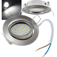 LED-Einbauleuchte "Flat-26" neutralweiß 80x26mm, 3W, 390lm, Edelstahl gebürstet
