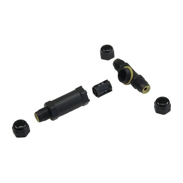 ChiliTec Kabelverbinder T-Adapter wasserdicht Kabelmuffe IP68 Verbinder für Aussenbereich für z.B. Erdkabel Pool Gartenleuchen Pumpe für Kabel Ø 8-11mm