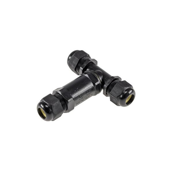 ChiliTec Kabelverbinder T-Adapter wasserdicht Kabelmuffe IP68 Verbinder für Aussenbereich für z.B. Erdkabel Pool Gartenleuchen Pumpe für Kabel Ø 8-11mm