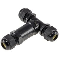 ChiliTec Kabelverbinder T-Adapter wasserdicht Kabelmuffe IP68 Verbinder für Aussenbereich für z.B. Erdkabel Pool Gartenleuchen Pumpe für Kabel Ø 8-11mm