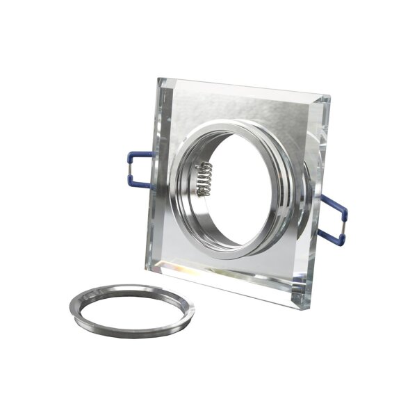 Decken-Einbaustrahler Crystal Q90 – 90×90 mm, Spiegelglas, MR16/GX5.3, optional GU10