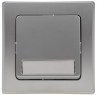 ChiliTec Delphi Taster Klingeltaster 0-250V~/ max. 10A mit 1-Fach Rahmen Abnehmbar I Unterputz Einbau Silber Grau
