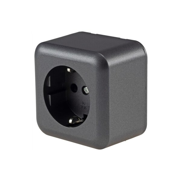 FASKO Schutzkontakt-Steckdose in Anthrazit