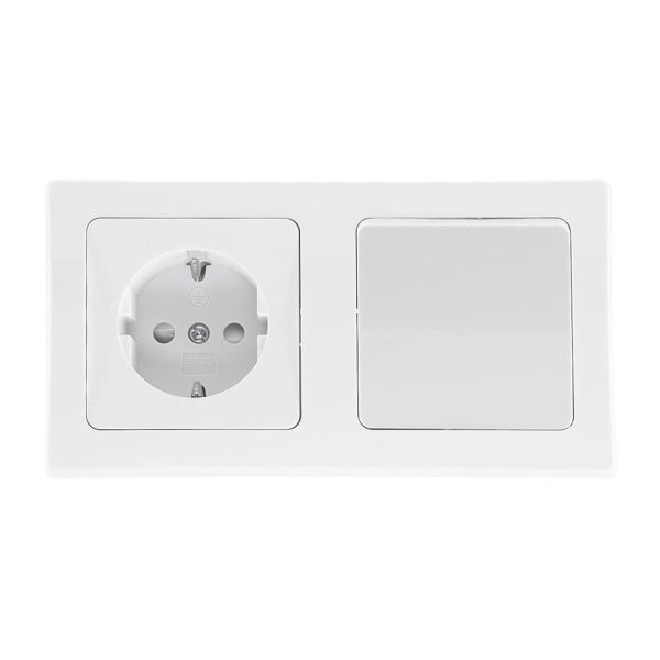 DELPHI Steckdosen Schalter Unterputz Sets - 3x Kombi Starter Set Lichtschalter Steckdosen Reinweiß Weiß