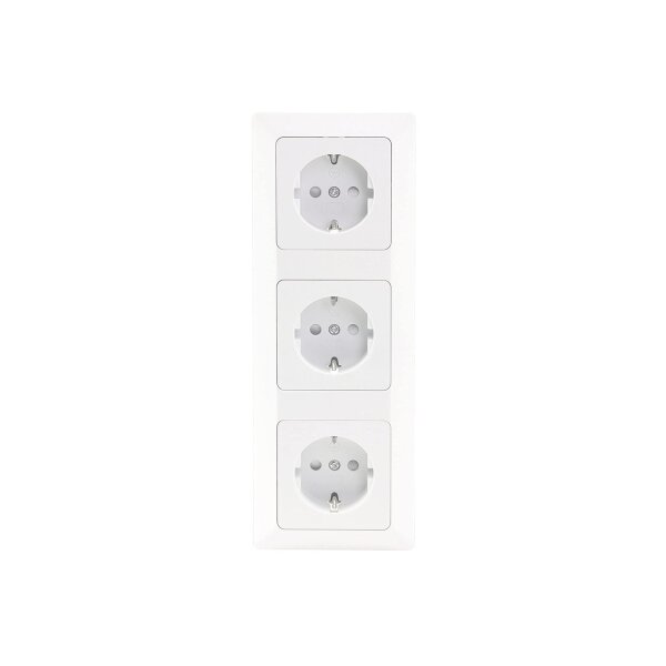 DELPHI Steckdosen Schalter Unterputz Sets - 3x Kombi Starter Set Lichtschalter Steckdosen Reinweiß Weiß