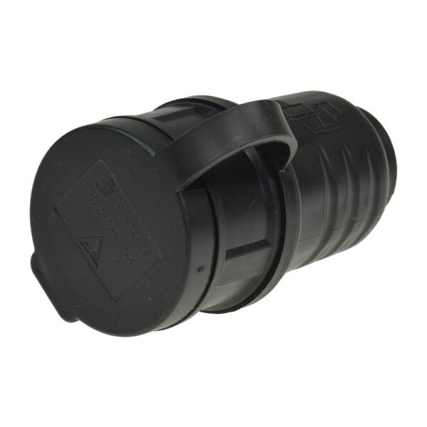 Schutzkontakt-Gummikupplung für Außen Schutzkappe, 250V/16A, IP44