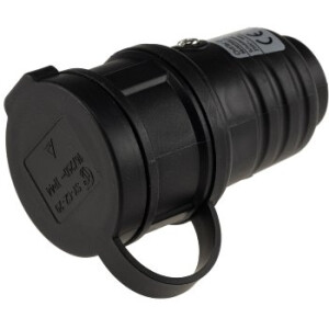 Schutzkontakt-Gummikupplung für Außen Schutzkappe, 250V/16A, IP44