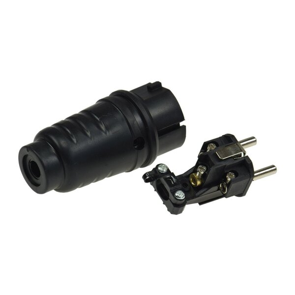 Schutzkontakt-Gummistecker für Außen 250V/16A, IP44