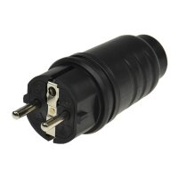 Schutzkontakt-Gummistecker für Außen 250V/16A, IP44