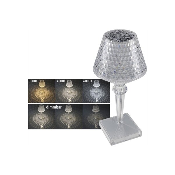 LED Akku-Tischleuchte "Foco Guapa" Li-Akku, Weiß & Warmweiß, ØxH 11x26cm