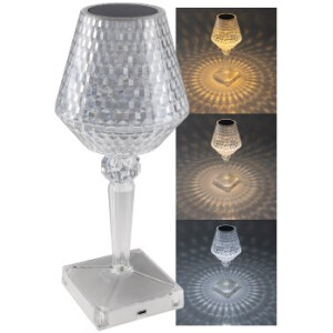 LED Akku-Tischleuchte "Foco Guapa" Li-Akku, Weiß & Warmweiß, ØxH 11x26cm