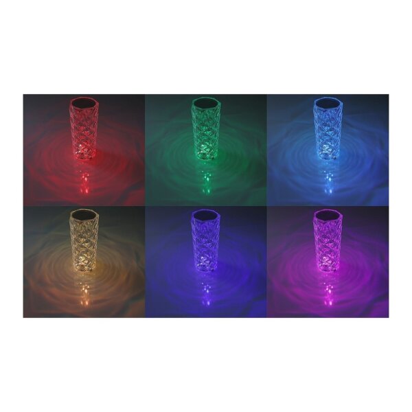 LED Akku-Tischleuchte "Foco Bonita" Li-Akku, RGB, ØxH 9x21cm