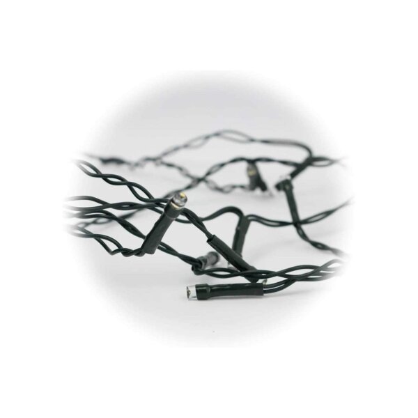 DIY LED Lichterkettenvorhang – 70 LEDs, 30 Kugeln, 130?cm breit, rot/gold