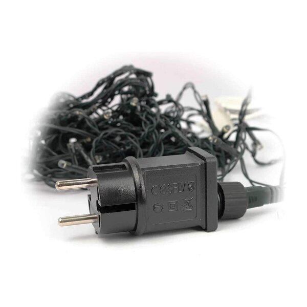 DIY LED Lichterkettenvorhang – 70 LEDs, 30 Kugeln, 130?cm breit, rot/gold