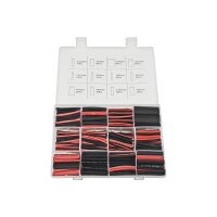 Schrumpfschlauch-Sortiment, 560-teilig in Plastikbox, Ratio 2:1, schwarz + rot