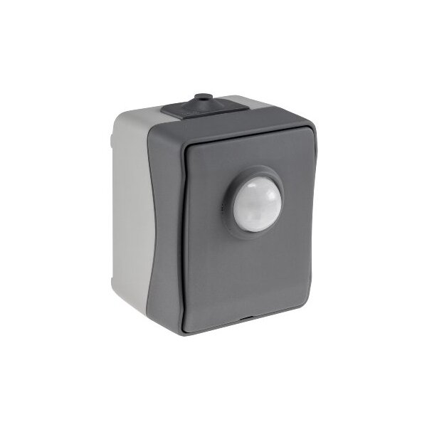 NUQUI Feuchtraum PIR Bewegungsmelder 120°, bis 6m, 250V~, 2-500W, IP54