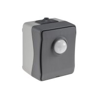 NUQUI Feuchtraum PIR Bewegungsmelder 120°, bis 6m, 250V~, 2-500W, IP54