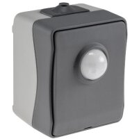 NUQUI Feuchtraum PIR Bewegungsmelder 120°, bis 6m, 250V~, 2-500W, IP54