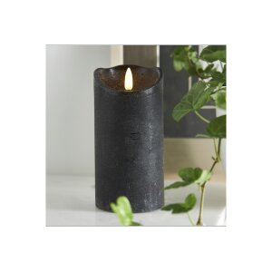 LED-Wachskerze Schwarz – 15?cm mit rustikaler...