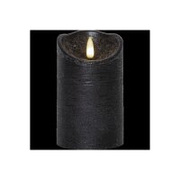 LED-Wachskerze Schwarz – 12,5?cm mit rustikaler Oberfläche & Timer