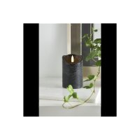 LED-Wachskerze Schwarz – 12,5?cm mit rustikaler Oberfläche & Timer