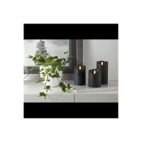 LED-Wachskerze Schwarz – 12,5?cm mit rustikaler Oberfläche & Timer