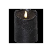 LED-Wachskerze Schwarz – 10?cm mit rustikaler Oberfläche & Timer