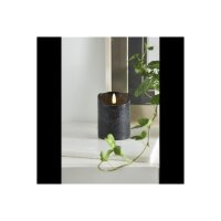 LED-Wachskerze Schwarz – 10?cm mit rustikaler Oberfläche & Timer