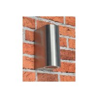 Außen-Wandleuchte "CTW-2" für 2x GU10, IP44, Edelstahl poliert