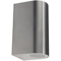 Außen-Wandleuchte "CTW-2" für 2x GU10, IP44, Edelstahl poliert