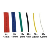 Schrumpfschlauch-Sortiment, 100-teilig in Sortimentstüte, bunt