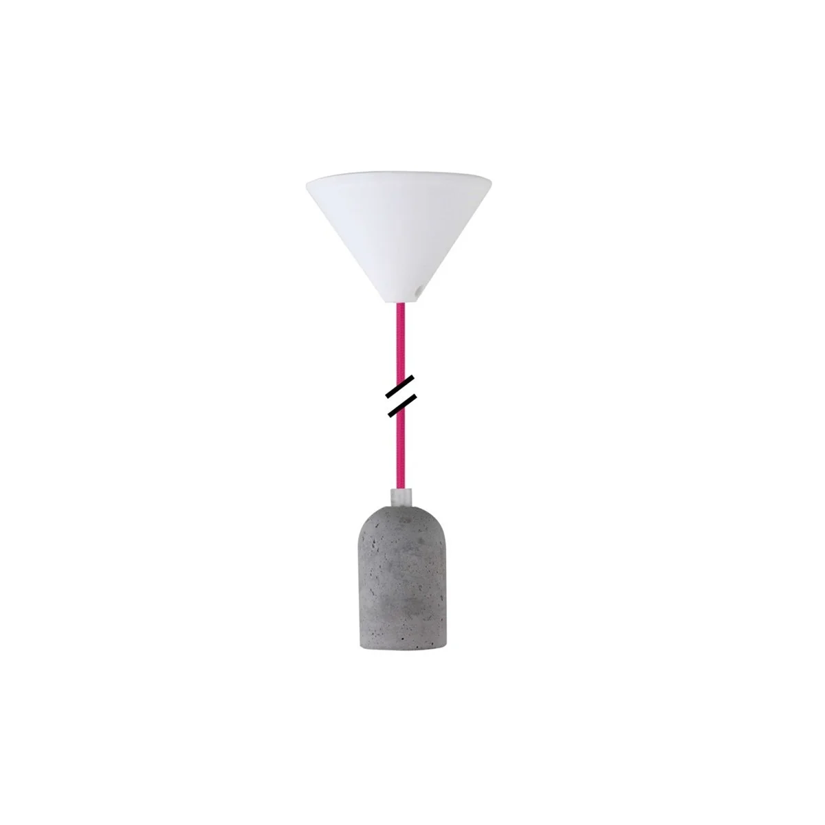 Deko Set Textilkabel pink mit Beton-Lampenfassung E27 und...